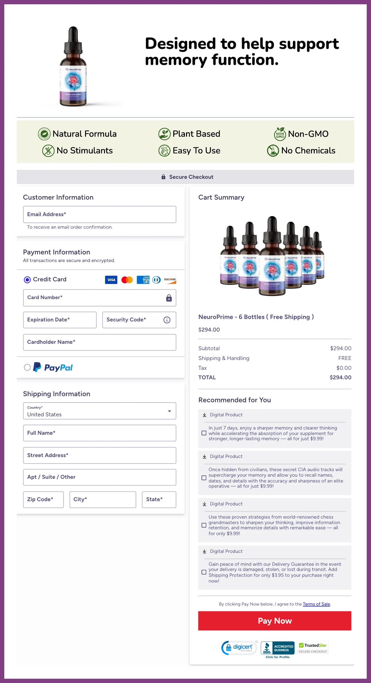 neuroprime-checkout-page